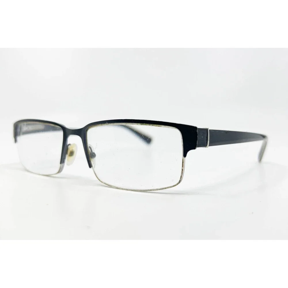 Claiborne Eyeglasses Mens Black Half Rim Rectangle CB220 58-18-150